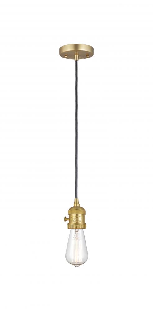 Bare Bulb - 1 Light - 3 inch - Satin Gold - Cord hung - Mini Pendant