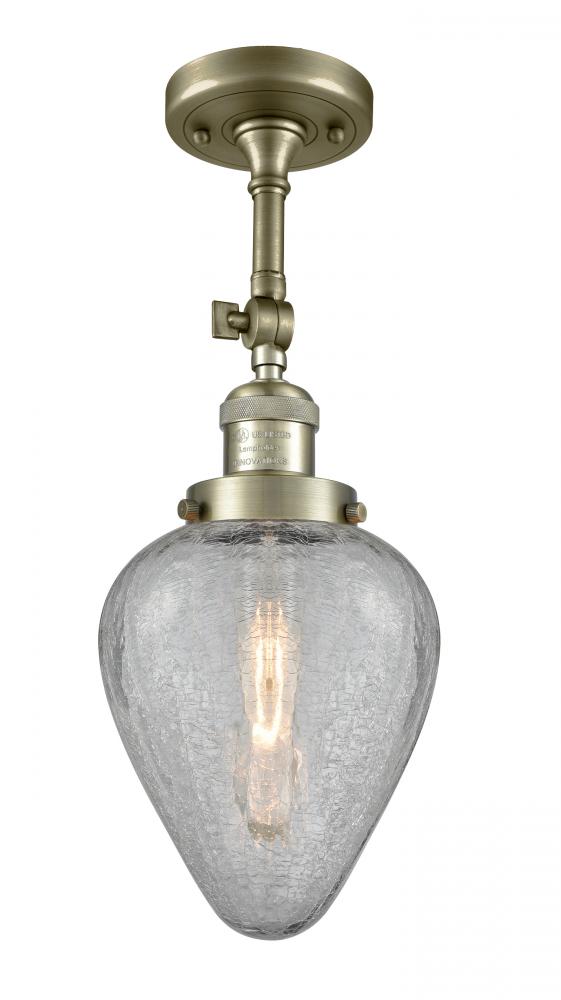 Geneseo - 1 Light - 7 inch - Antique Brass - Adjustable Semi-Flush Mount