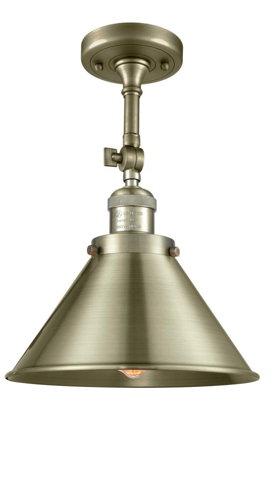 Briarcliff - 1 Light - 10 inch - Antique Brass - Adjustable Semi-Flush Mount