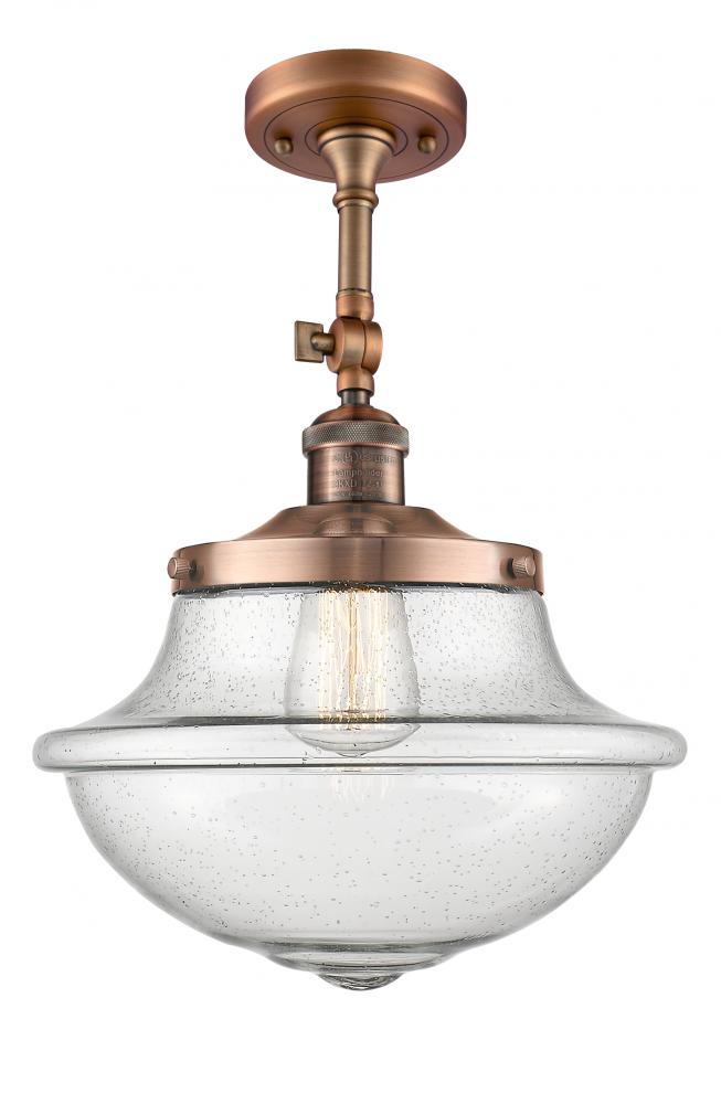 Oxford - 1 Light - 12 inch - Antique Copper - Adjustable Semi-Flush Mount