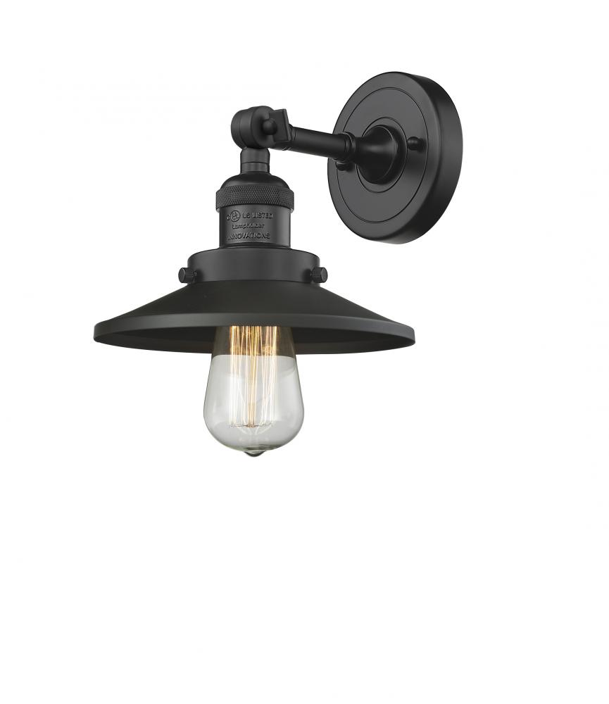 Railroad - 1 Light - 8 inch - Matte Black - Adjustable Sconce