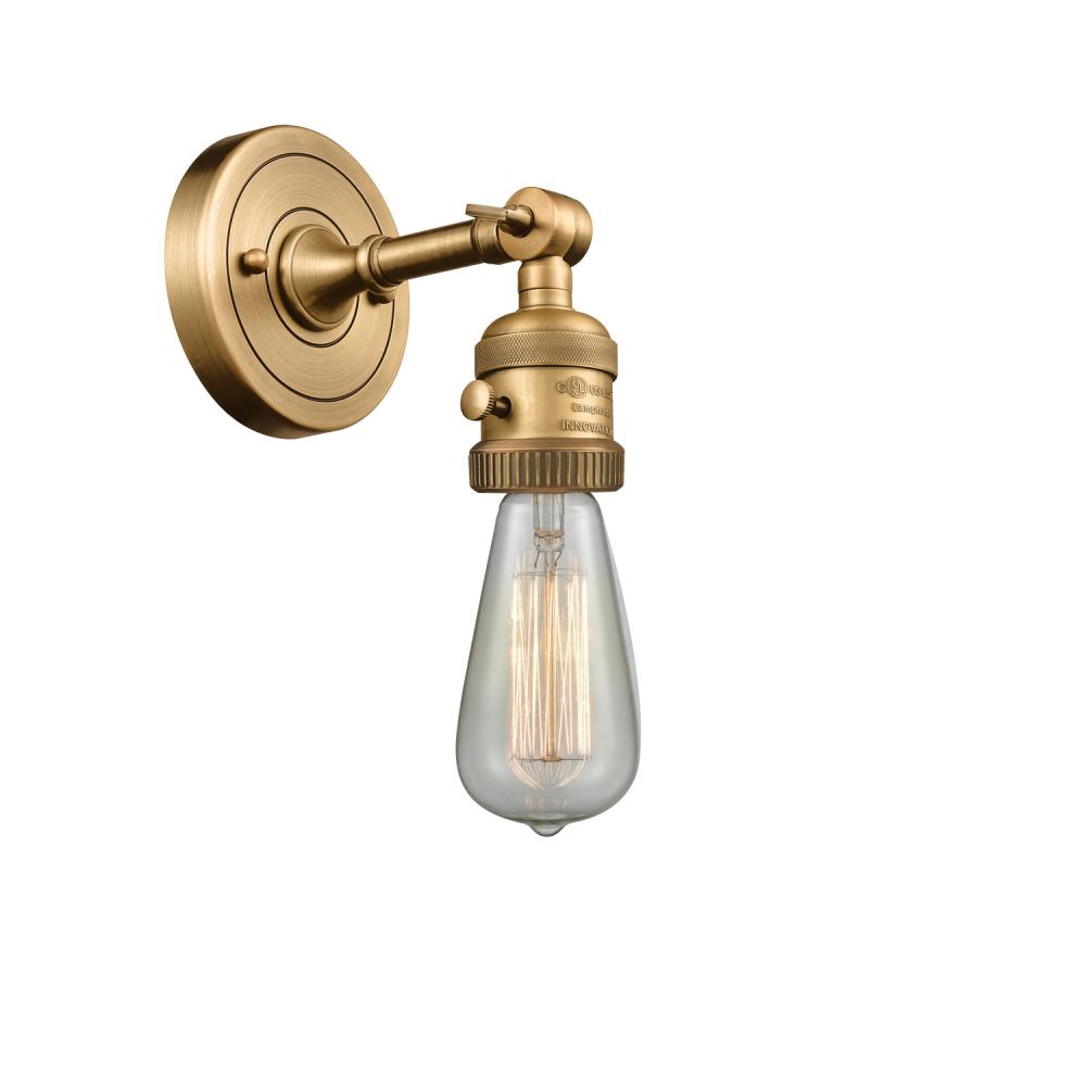Bare Bulb - 1 Light - 5 inch - Brushed Brass - Adjustable Sconce
