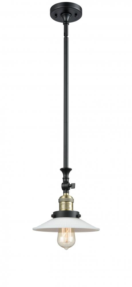 Halophane - 1 Light - 9 inch - Black Antique Brass - Stem Hung - Adjustable Mini Pendant