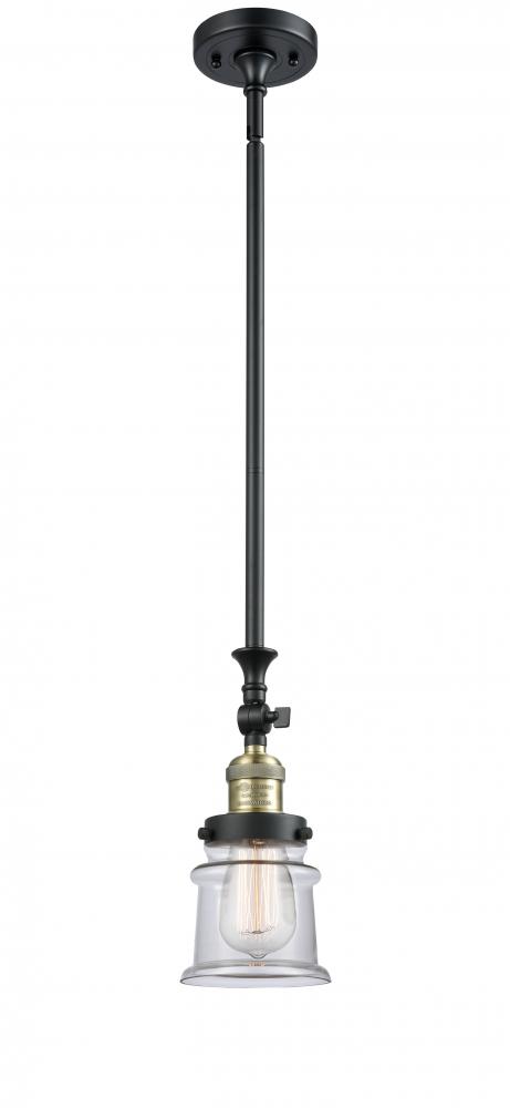 Canton - 1 Light - 5 inch - Black Antique Brass - Stem Hung - Adjustable Mini Pendant