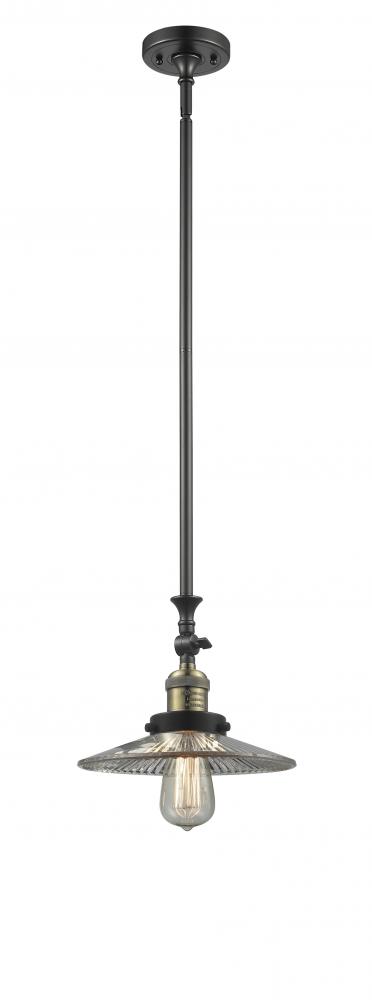 Halophane - 1 Light - 9 inch - Black Antique Brass - Stem Hung - Adjustable Mini Pendant