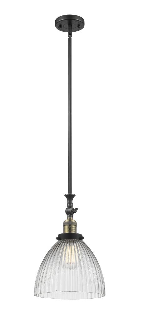 Seneca Falls - 1 Light - 10 inch - Black Antique Brass - Stem Hung - Adjustable Mini Pendant