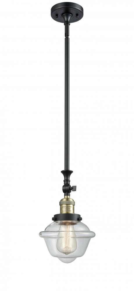 Oxford - 1 Light - 7 inch - Black Antique Brass - Stem Hung - Adjustable Mini Pendant