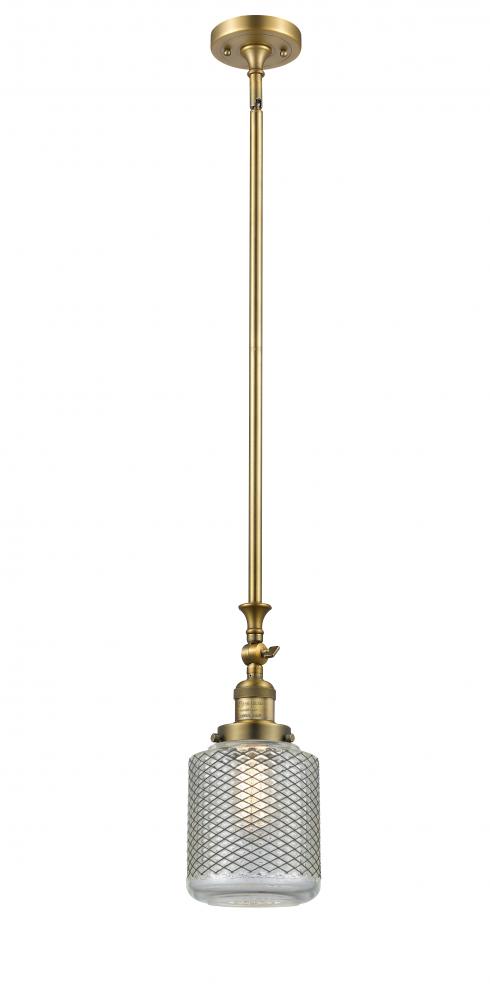 Stanton - 1 Light - 6 inch - Brushed Brass - Stem Hung - Adjustable Mini Pendant
