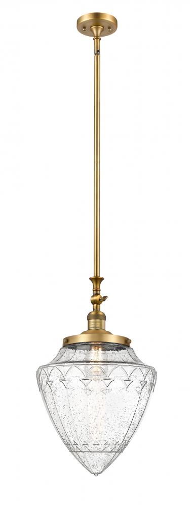 Bullet - 1 Light - 12 inch - Brushed Brass - Stem Hung - Adjustable Mini Pendant