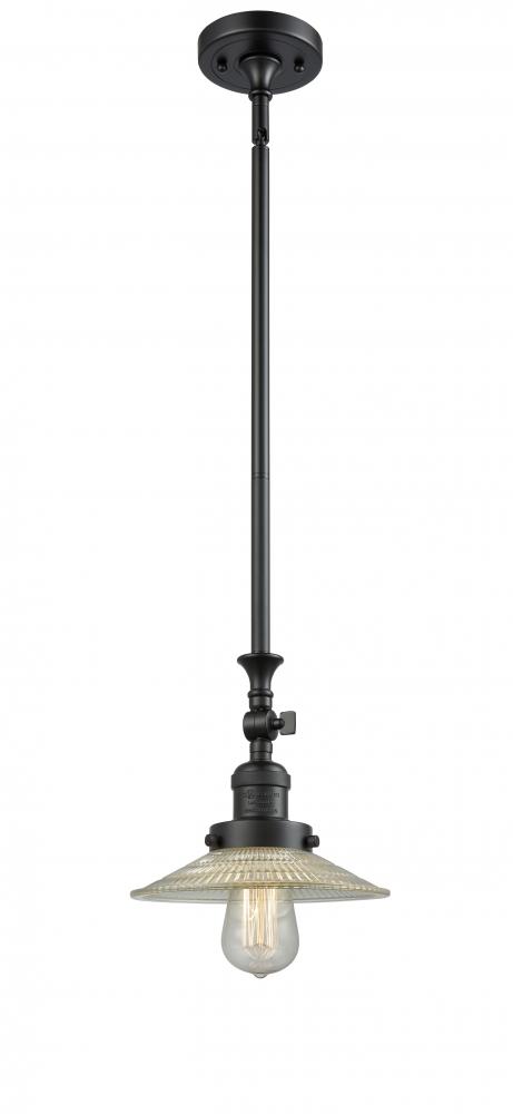 Halophane - 1 Light - 9 inch - Matte Black - Stem Hung - Adjustable Mini Pendant