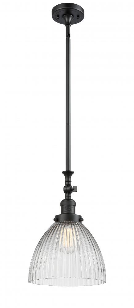 Seneca Falls - 1 Light - 10 inch - Matte Black - Stem Hung - Adjustable Mini Pendant