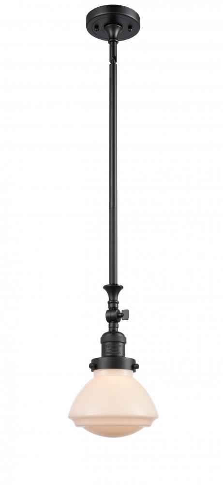 Olean - 1 Light - 7 inch - Matte Black - Stem Hung - Adjustable Mini Pendant