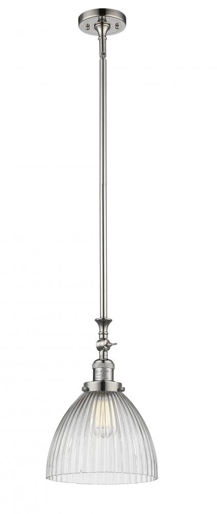 Seneca Falls - 1 Light - 10 inch - Polished Nickel - Stem Hung - Adjustable Mini Pendant
