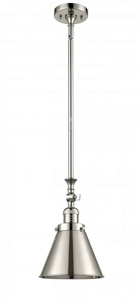 Appalachian - 1 Light - 8 inch - Polished Nickel - Stem Hung - Adjustable Mini Pendant