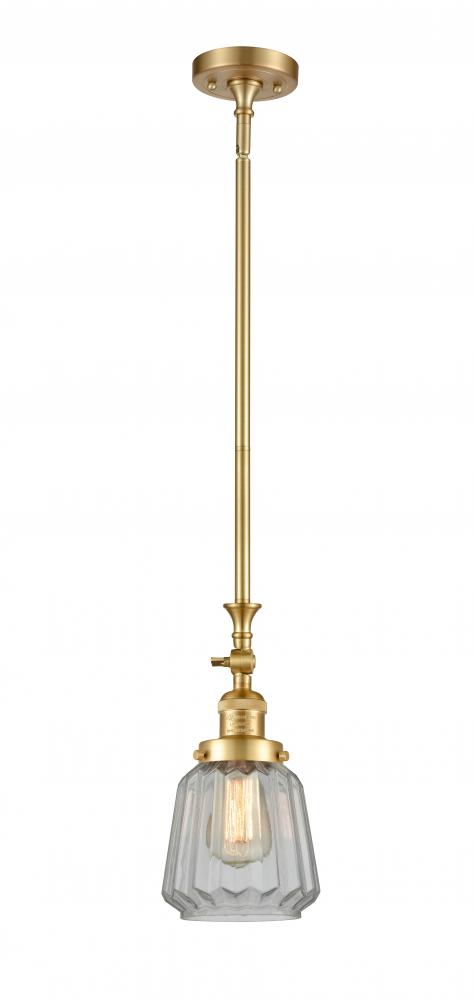Chatham - 1 Light - 7 inch - Satin Gold - Stem Hung - Adjustable Mini Pendant