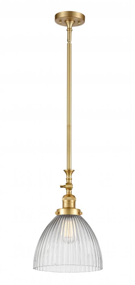 Seneca Falls - 1 Light - 10 inch - Satin Gold - Stem Hung - Adjustable Mini Pendant
