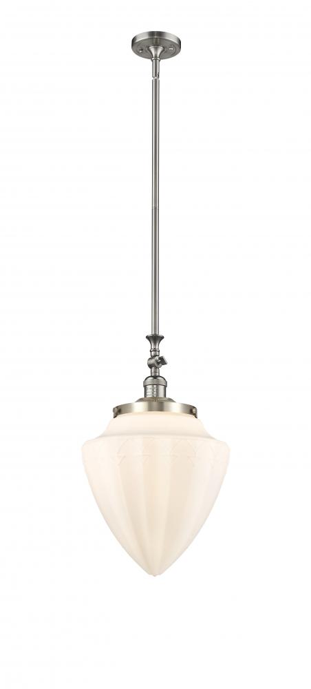 Bullet - 1 Light - 12 inch - Brushed Satin Nickel - Stem Hung - Adjustable Mini Pendant