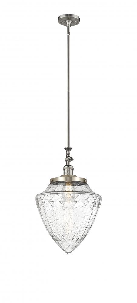 Bullet - 1 Light - 12 inch - Brushed Satin Nickel - Stem Hung - Adjustable Mini Pendant