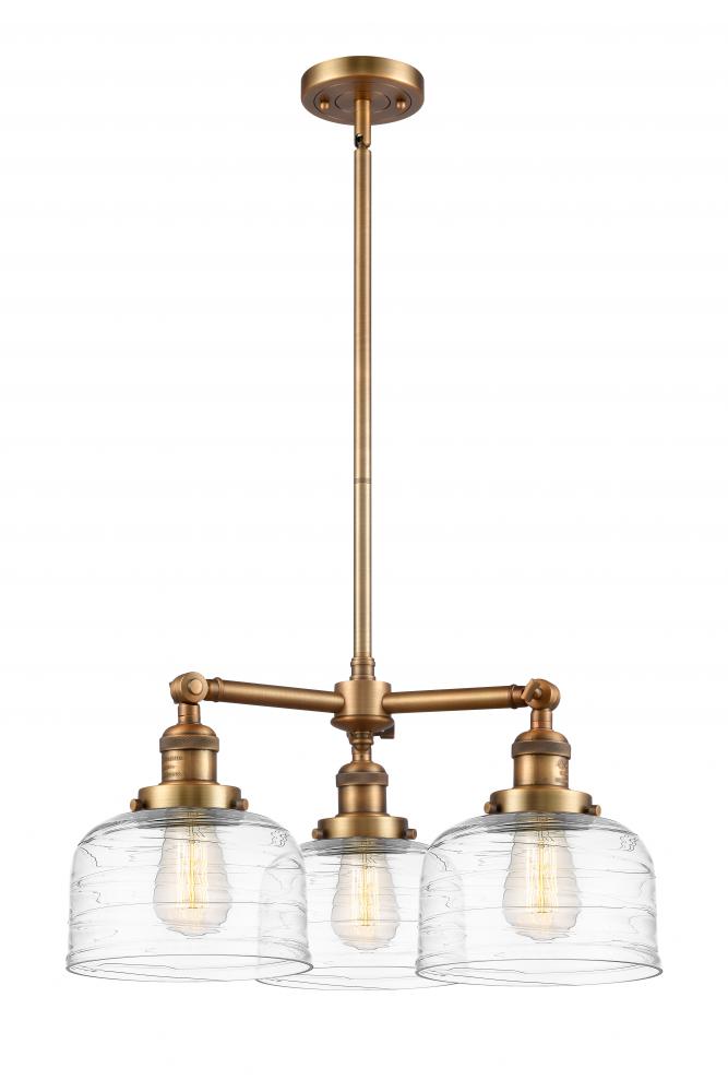 Bell - 3 Light - 22 inch - Brushed Brass - Stem Hung - Chandelier