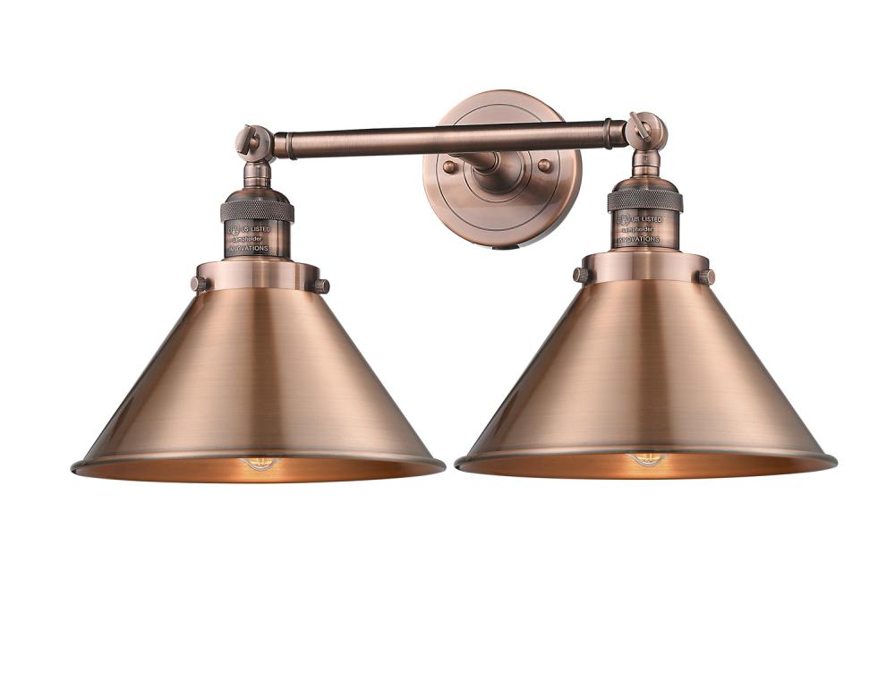 Briarcliff - 2 Light - 19 inch - Antique Copper - Adjustable Bath Vanity Light