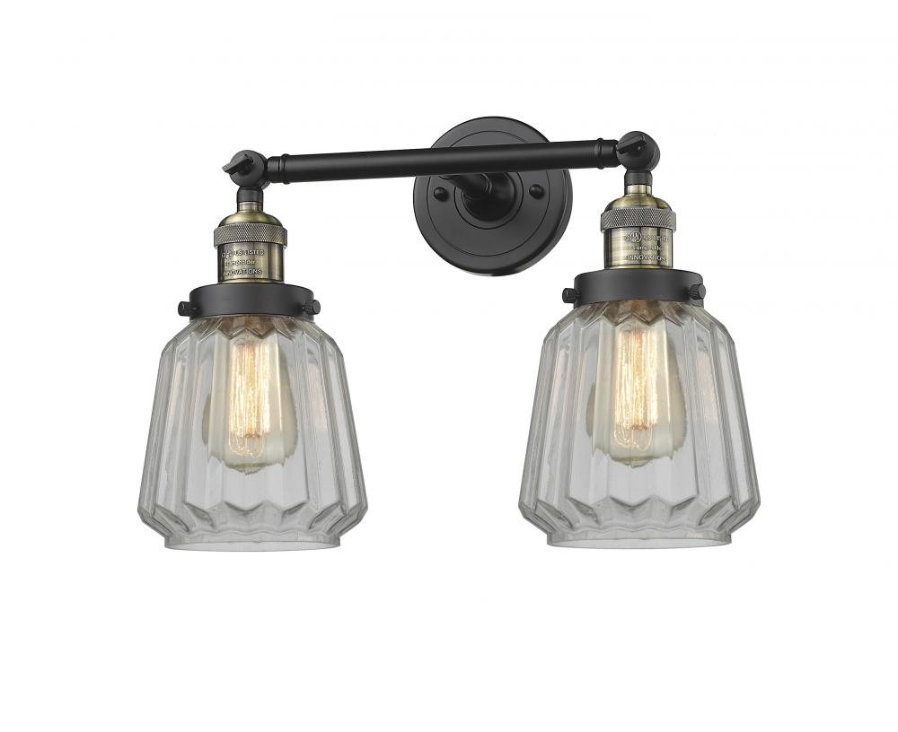Chatham - 2 Light - 16 inch - Black Antique Brass - Adjustable Bath Vanity Light