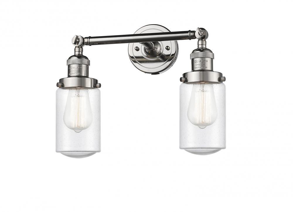 Dover - 2 Light - 14 inch - Polished Nickel - Adjustable Bath Vanity Light