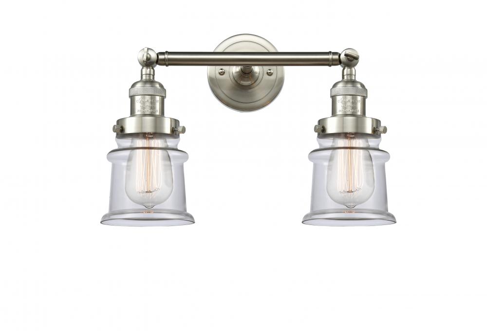 Canton - 2 Light - 17 inch - Brushed Satin Nickel - Adjustable Bath Vanity Light
