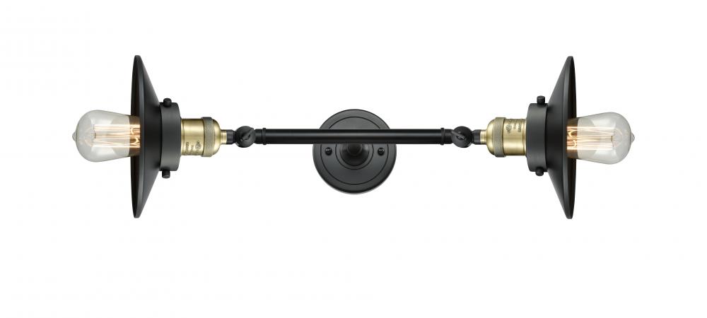 Railroad - 2 Light - 8 inch - Black Antique Brass - Adjustable Bath Vanity Light