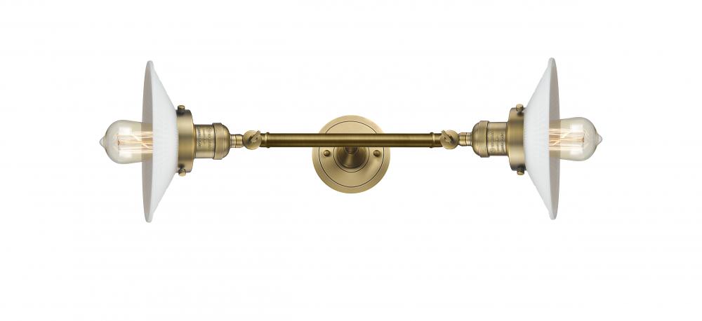 Halophane - 2 Light - 9 inch - Brushed Brass - Adjustable Bath Vanity Light