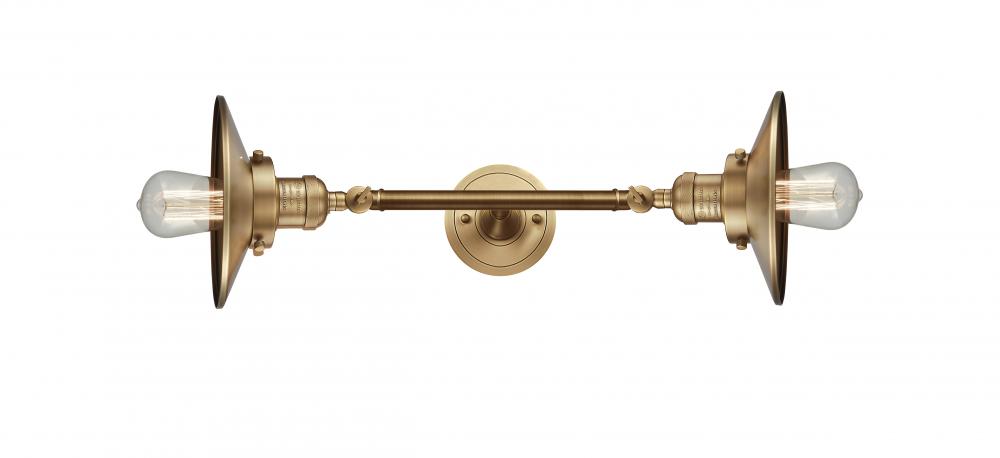 Railroad - 2 Light - 8 inch - Brushed Brass - Adjustable Bath Vanity Light