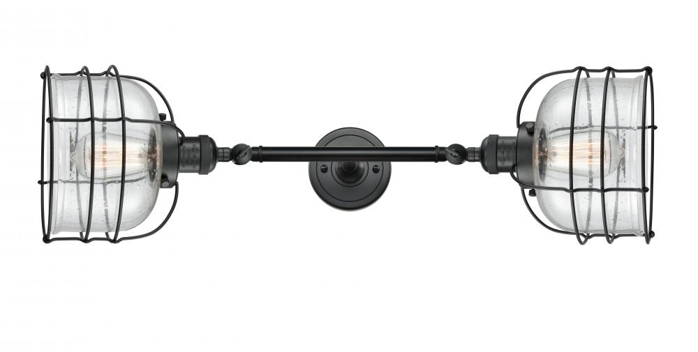 Bell Cage - 2 Light - 9 inch - Matte Black - Adjustable Bath Vanity Light