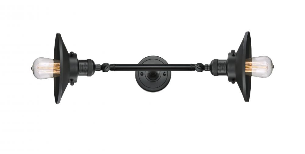 Railroad - 2 Light - 8 inch - Matte Black - Adjustable Bath Vanity Light