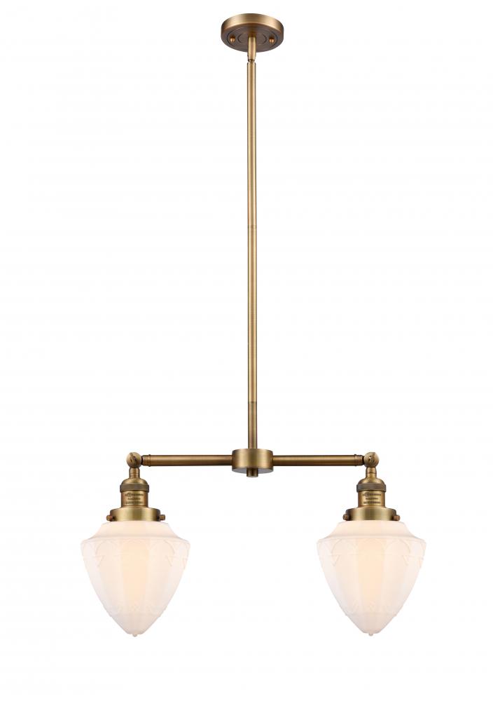 Bullet - 2 Light - 24 inch - Brushed Brass - Stem Hung - Adjustable Island Light