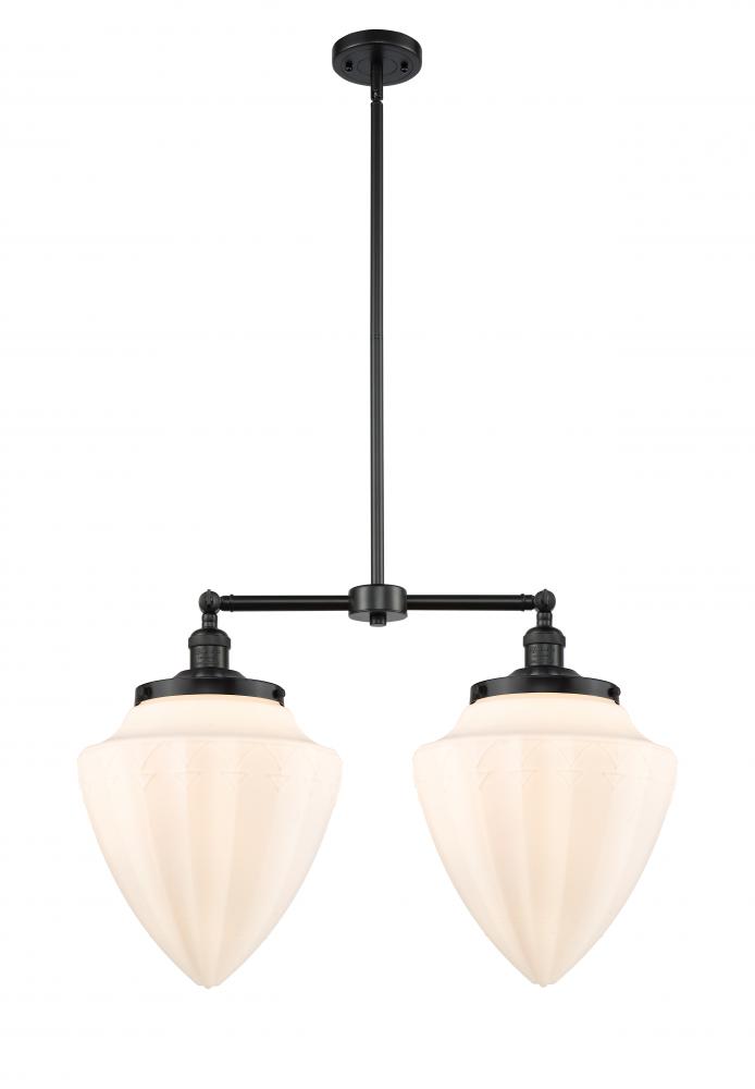Bullet - 2 Light - 24 inch - Matte Black - Stem Hung - Adjustable Island Light