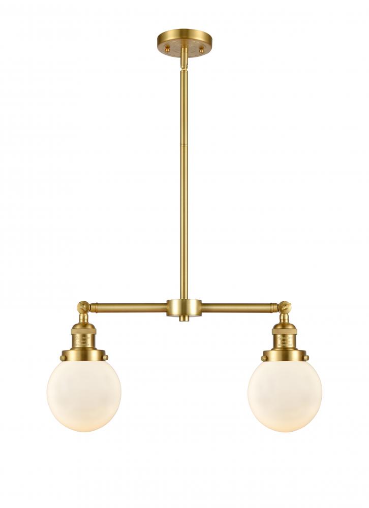 Beacon - 2 Light - 23 inch - Satin Gold - Stem Hung - Adjustable Island Light