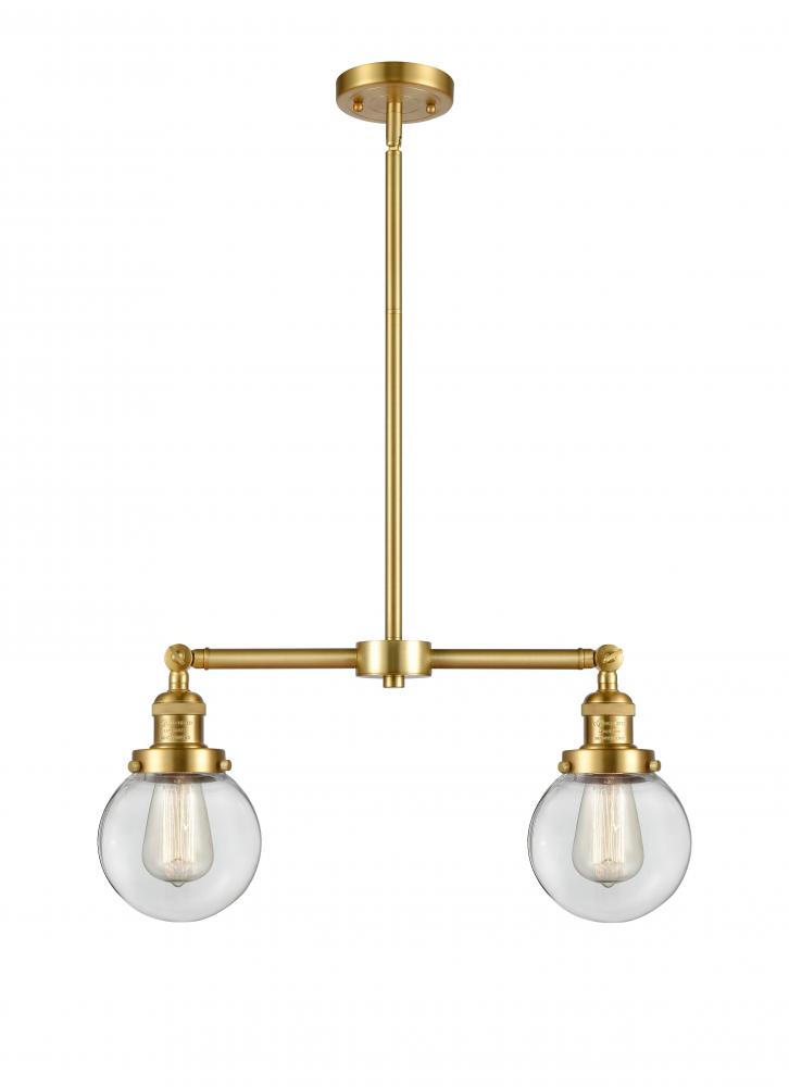 Beacon - 2 Light - 23 inch - Satin Gold - Stem Hung - Adjustable Island Light
