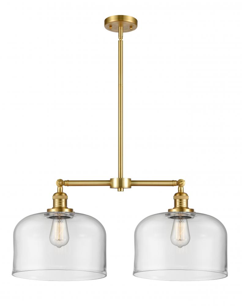Bell - 2 Light - 21 inch - Satin Gold - Stem Hung - Adjustable Island Light