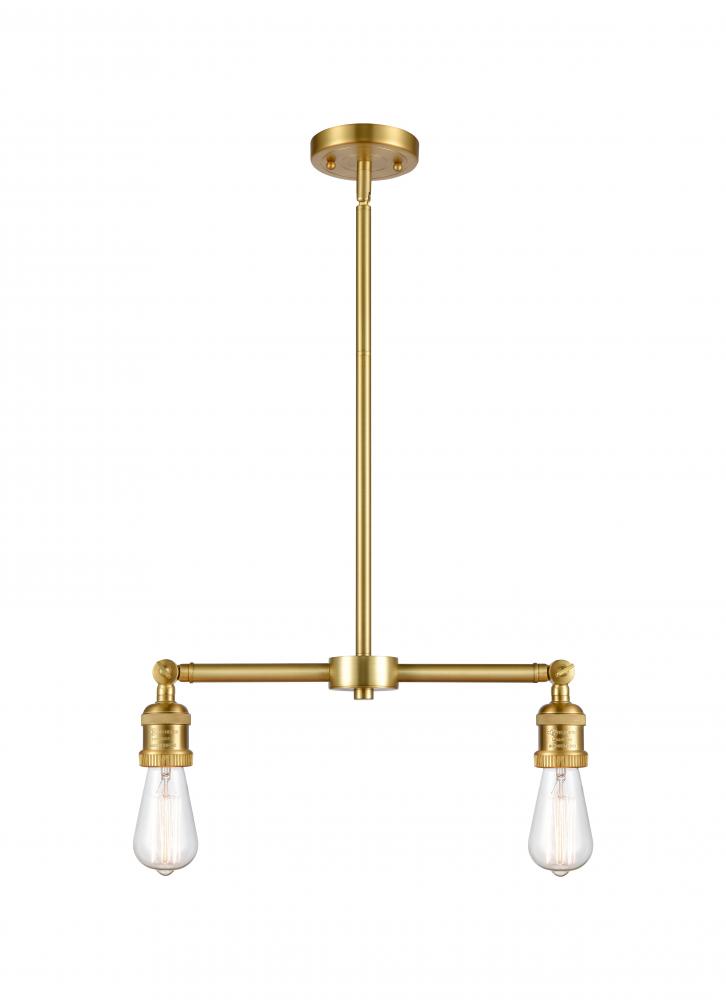Bare Bulb - 2 Light - 20 inch - Satin Gold - Stem Hung - Adjustable Island Light