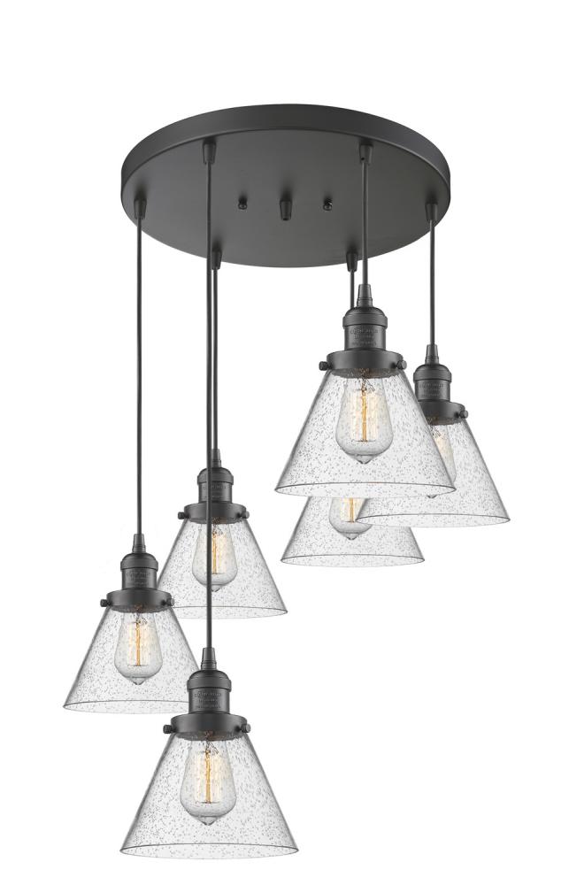 Large Cone 6 Light Multi-Pendant