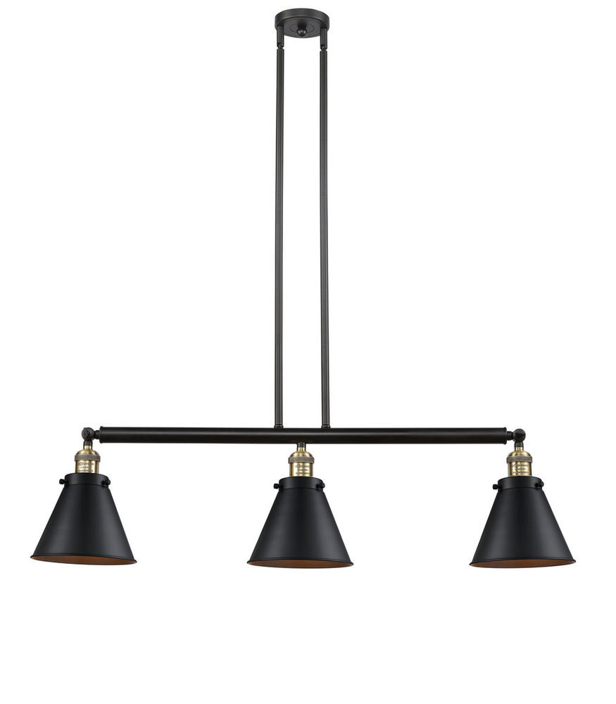 Appalachian - 3 Light - 40 inch - Black Antique Brass - Stem Hung - Adjustable Island Light