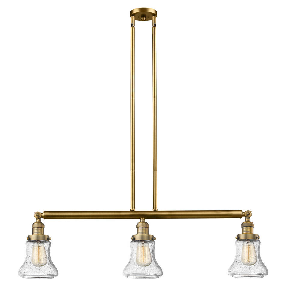 Bellmont - 3 Light - 39 inch - Brushed Brass - Stem Hung - Adjustable Island Light