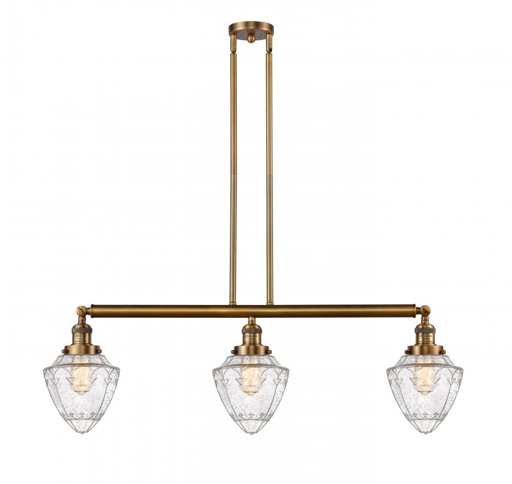Bullet - 3 Light - 38 inch - Brushed Brass - Stem Hung - Adjustable Island Light