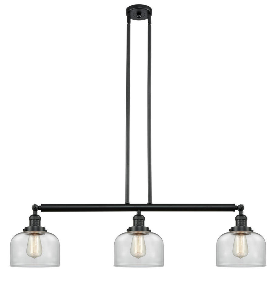 Bell - 3 Light - 41 inch - Matte Black - Stem Hung - Adjustable Island Light