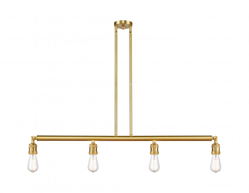 Bare Bulb - 4 Light - 48 inch - Satin Gold - Stem Hung - Adjustable Island Light