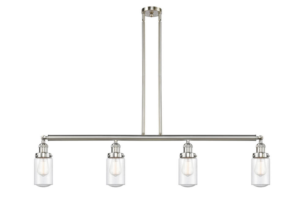 Dover - 4 Light - 49 inch - Brushed Satin Nickel - Stem Hung - Adjustable Island Light