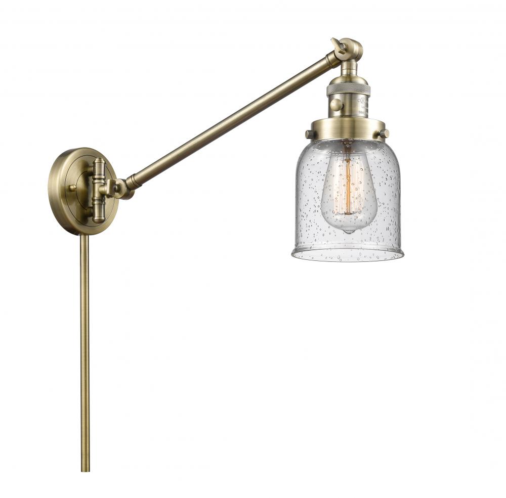 Bell - 1 Light - 8 inch - Antique Brass -Adjustable Swing Arm
