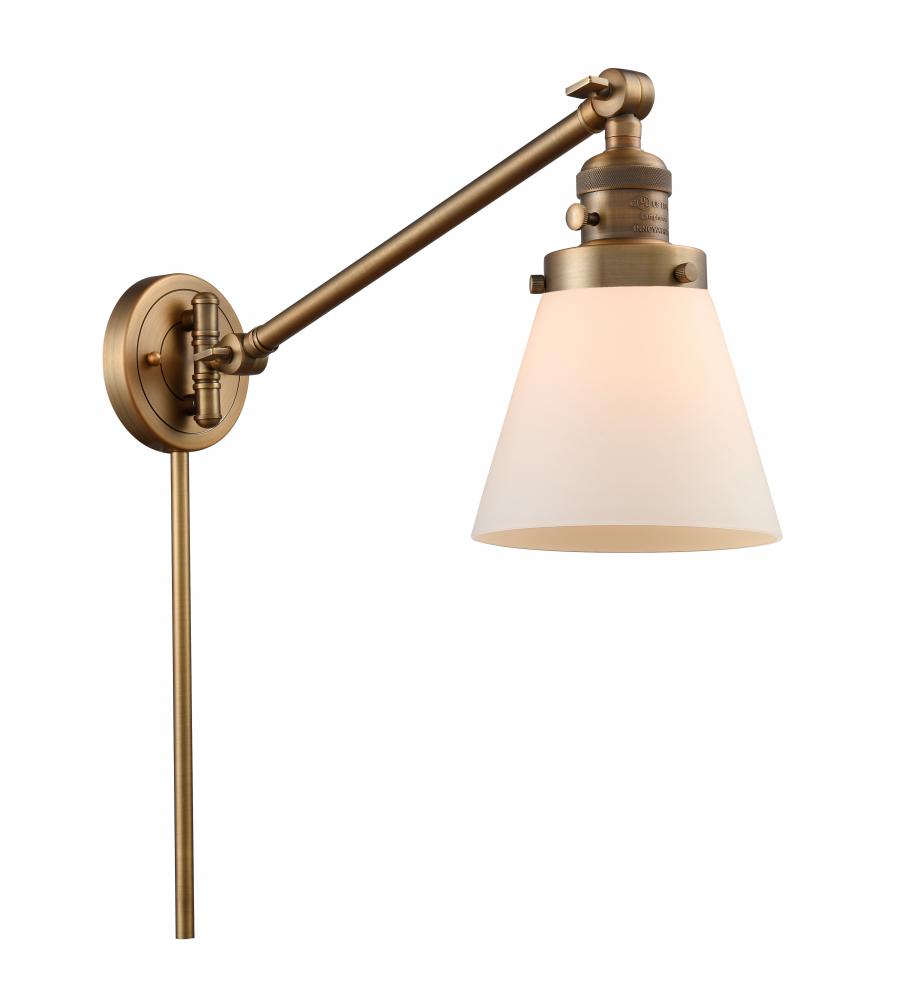 Cone - 1 Light - 8 inch - Brushed Brass -Adjustable Swing Arm