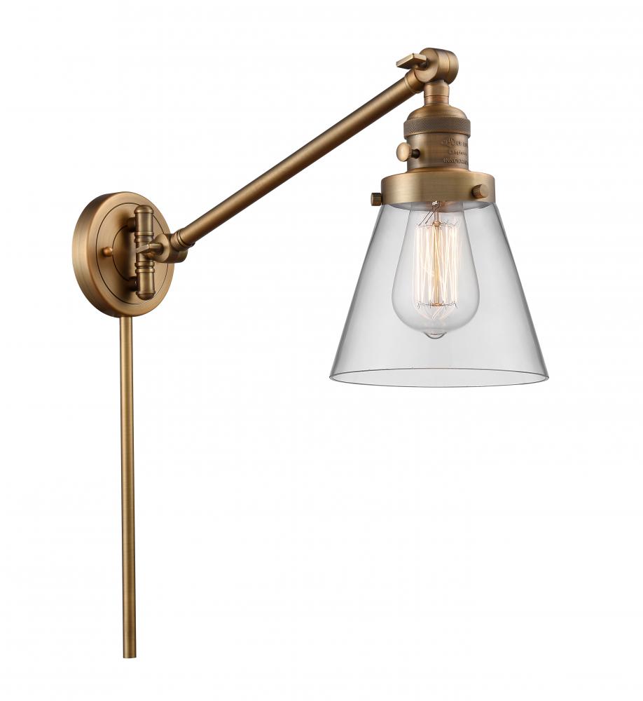 Cone - 1 Light - 8 inch - Brushed Brass -Adjustable Swing Arm