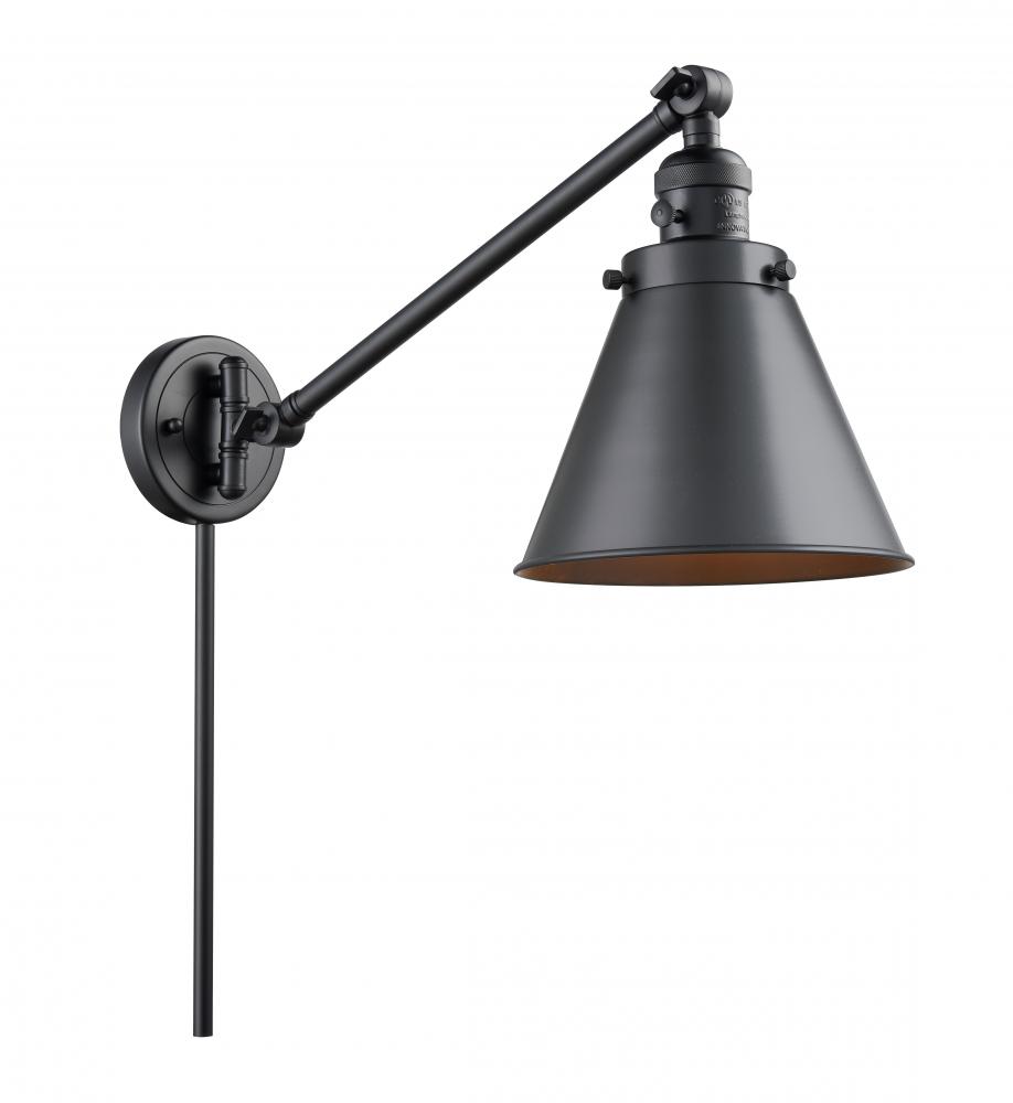 Appalachian - 1 Light - 8 inch - Matte Black -Adjustable Swing Arm