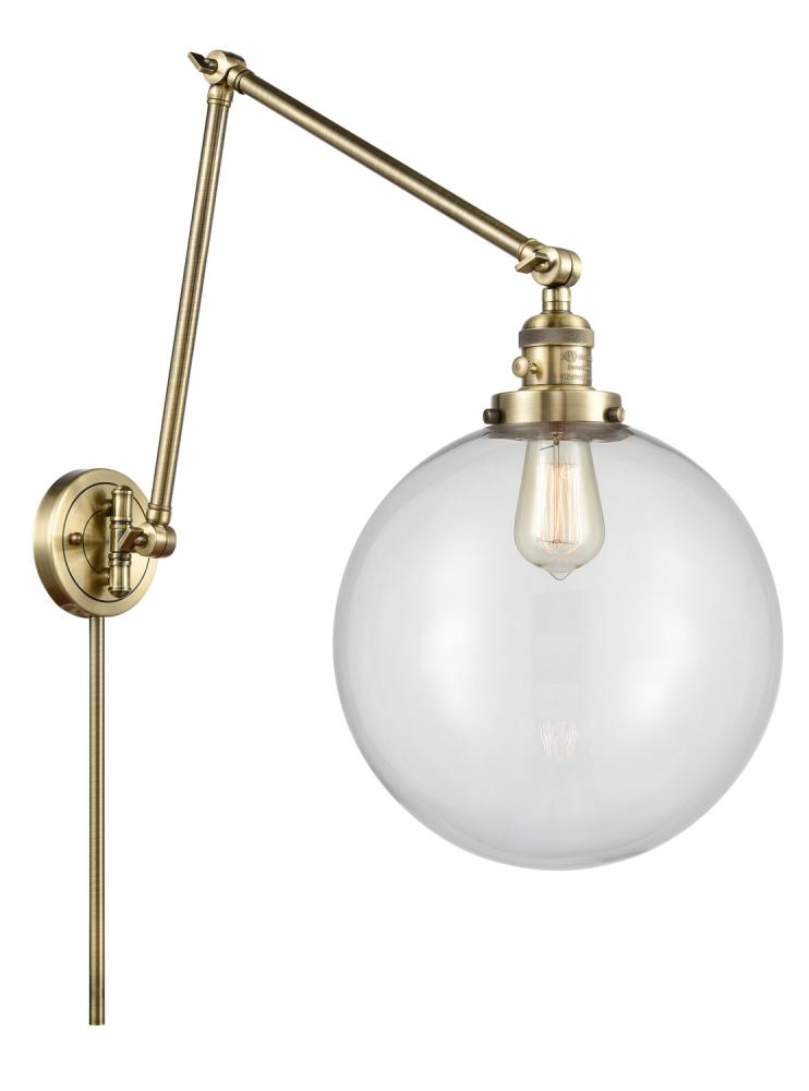 Beacon - 1 Light - 12 inch - Antique Brass -Adjustable Swing Arm